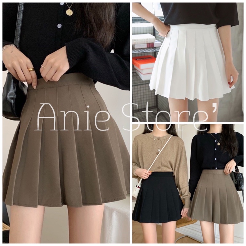 Chân Váy Xếp Ly Nữ Lưng Chun 🦋 Váy Tenis Nữ Dáng Xòe Vải Tuyết Mưa 3 Màu 🦋