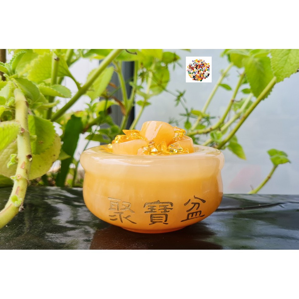 Bát tụ bảo chiêu tài hút lộc đường kính 10cm đá Ngọc Hoàng Long tự nhiên siêu đẹp