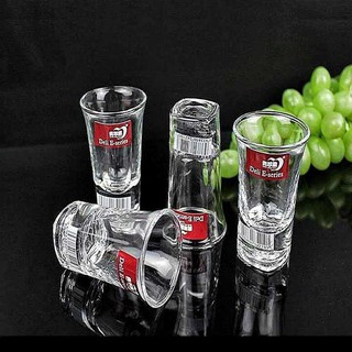 Bộ 6 ly thủy tinh cao cấp đế dày trong suốt 35ml, ly rượu thủy tinh