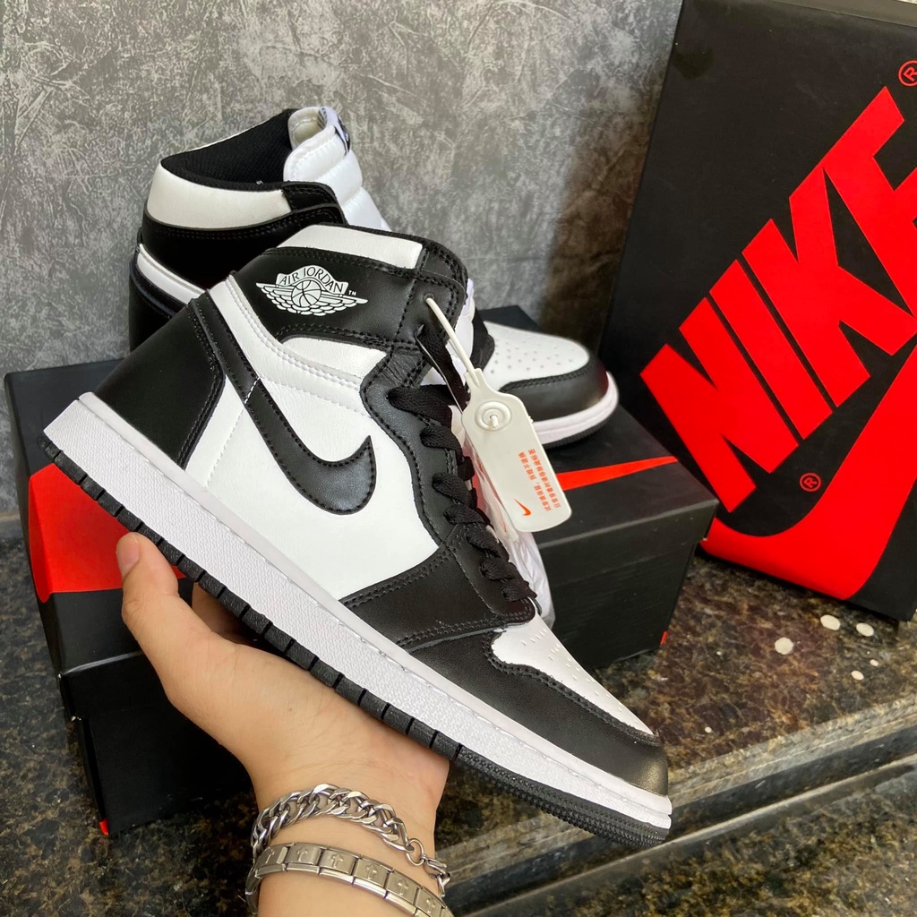 Giày Jordan cổ cao đen trắng, JD1 panda Cao Cổ dễ phối đồ chuẩn SC | BigBuy360 - bigbuy360.vn
