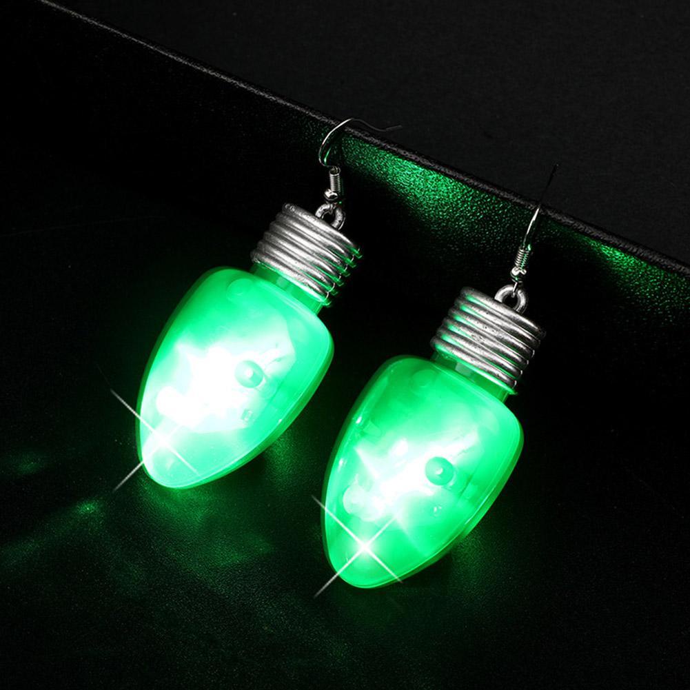 Bông tai đèn LED P1I7 M1D1 phong cách Giáng Sinh cho nữ