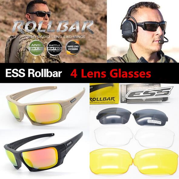GOOGLE Ess Rollbar 4 Kính Chống Tia UV Phong Cách Quân Đội Bảo Vệ Chống Đạn Cho Hoạt Động Ngoài Trời