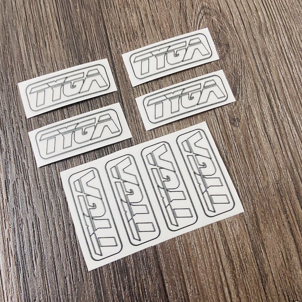 Tem in UV chữ TYGA cao cấp, tem trang trí xe máy LOGO TYGA