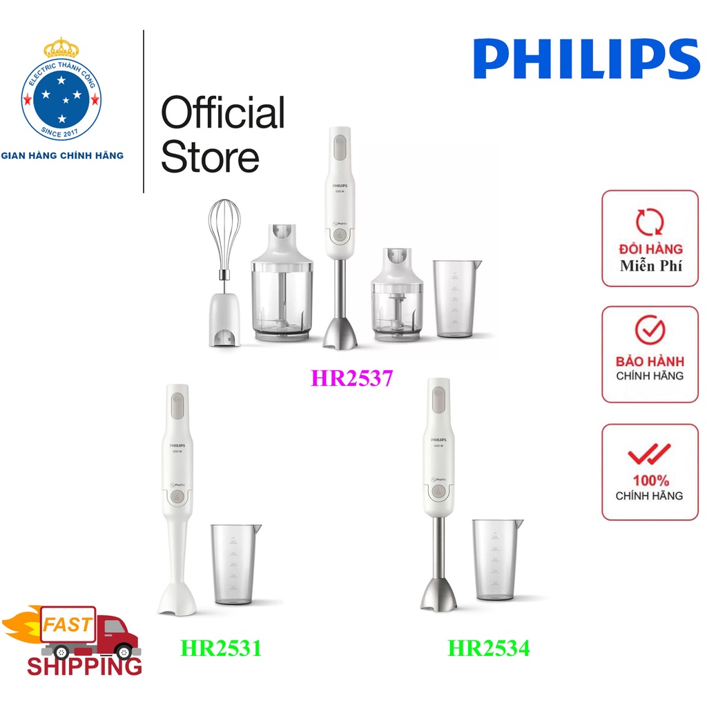 Máy xay cầm tay đa năng Philips HR2537 - model thay thế cho HR1604 HR1608 HR1607