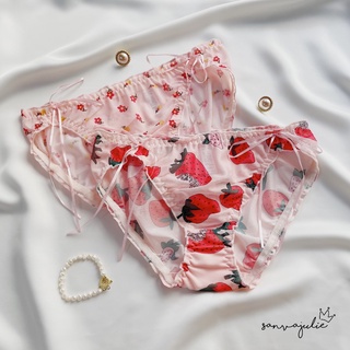 Quần lót nữ viền bèo hoạ tiết hoa quả cao cấp (bơ, dâu, cherry, hoa)