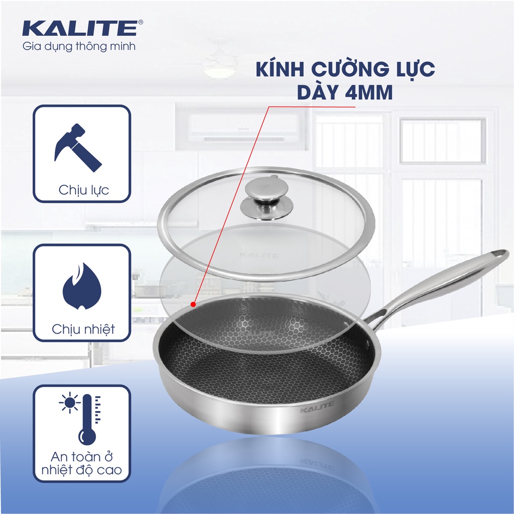 Chảo inox kèm vung cao cấp Kalite KL 326, kích thước 26cm, hàng Thái Lan