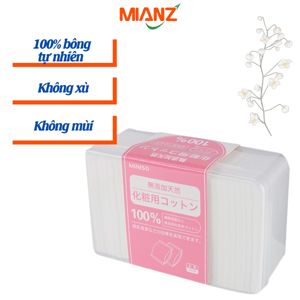Bông tẩy trang MINISO NHẬT BẢN hộp 1000 miếng - Mianz Store