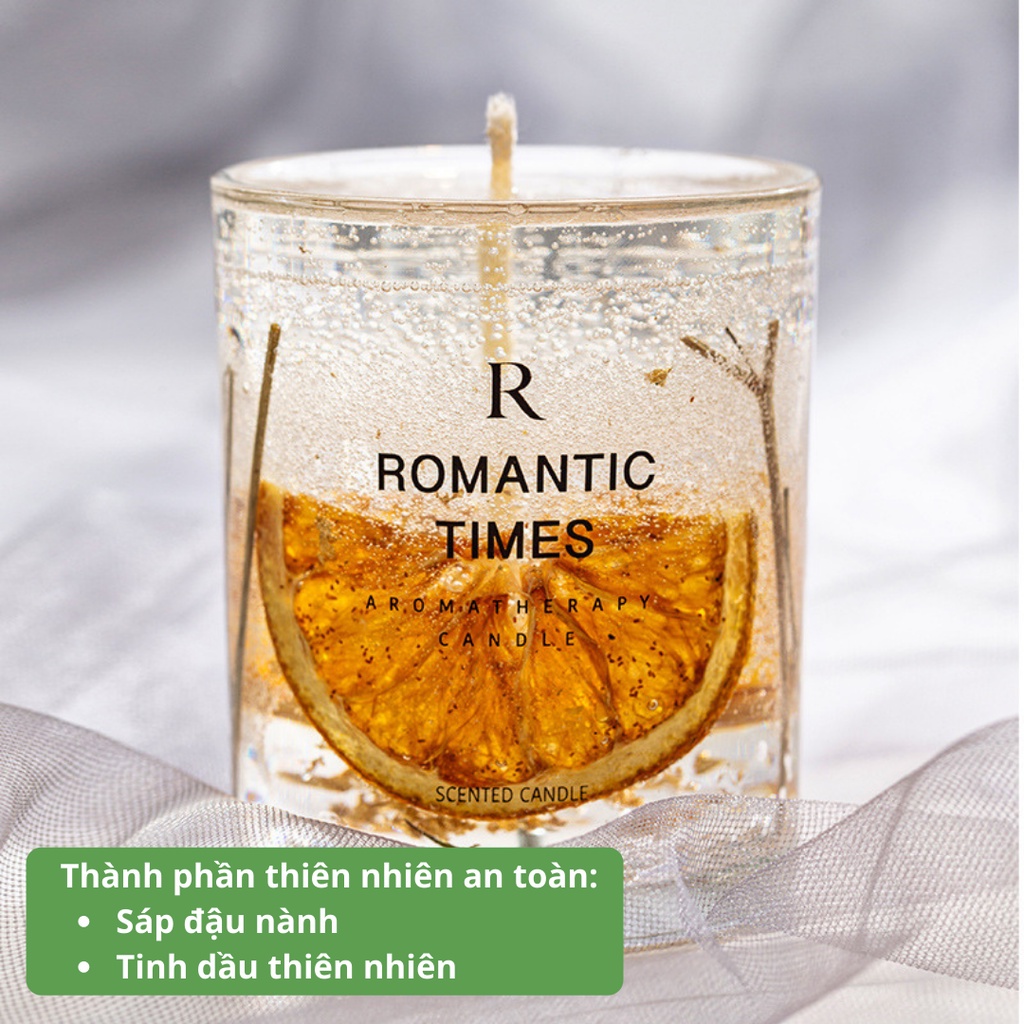 Nến Thơm Thiên Nhiên Candle Cup Sáp Thơm Tinh Dầu Thơm Phòng Không Khói Romantic Times NEN17