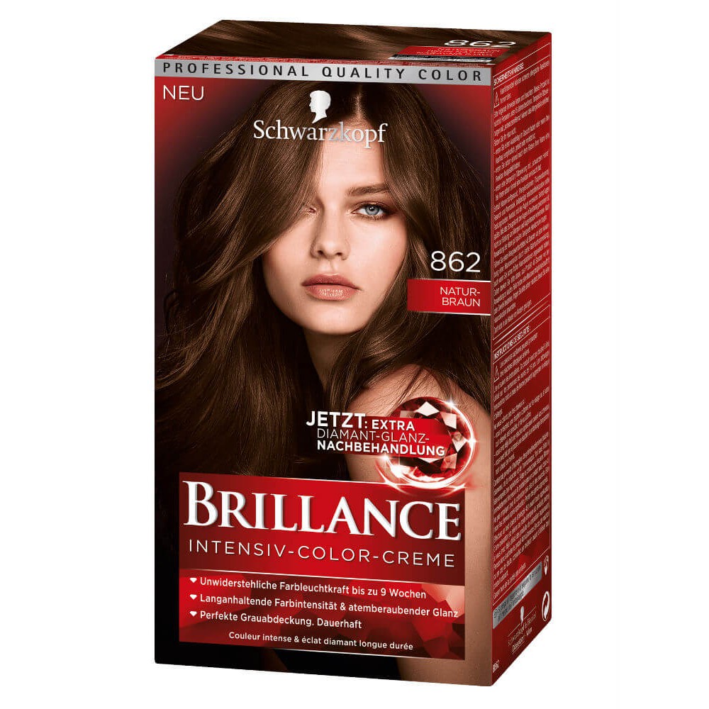 Thuốc nhuộm tóc Số 862: Màu nâu vàng tự nhiên - Brillance của hãng Schwarzkopf