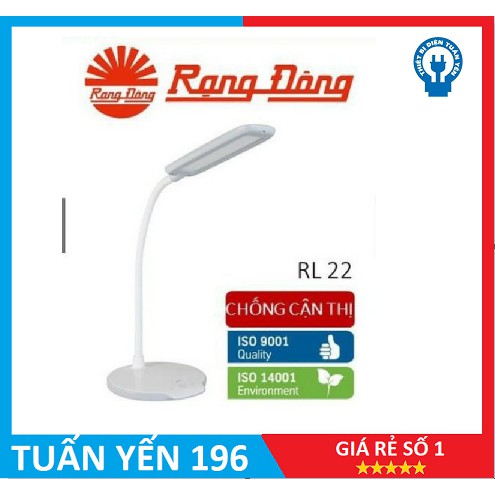 [FREESHIP] Đèn bàn cảm ứng 6W LED Rạng Đông RL-22.LED 5 nhiệt độ màu, 5 mức sáng
