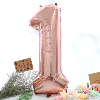 Bóng số màu hồng gold size 16 inch, phụ kiện sinh nhật