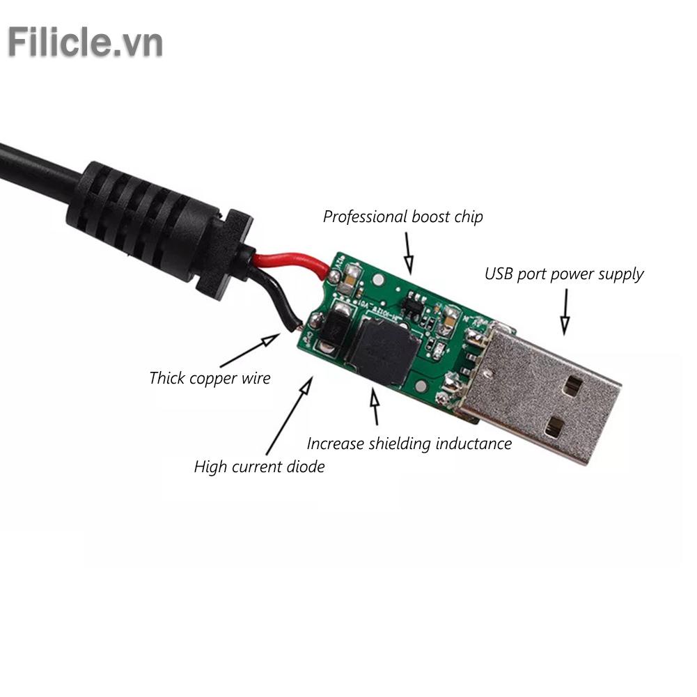 Ổ cắm tẩu thuốc lá 30cm 5V USB A Male sang 12V cho xe hơi