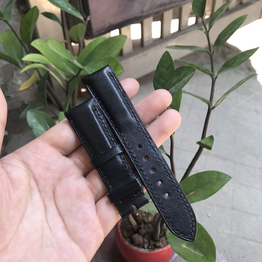 Dây da đồng hồ nam da bò Pullup thủ công cao cấp size 20,22