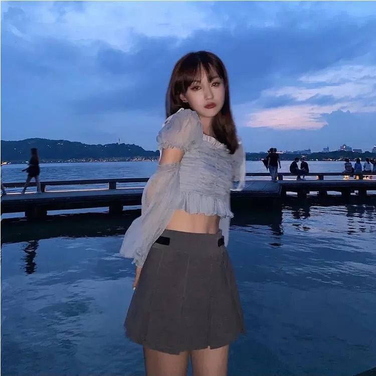 Áo chiffon Pure Cube tay dài phồng thời trang mùa hè cá tính dành cho nữ