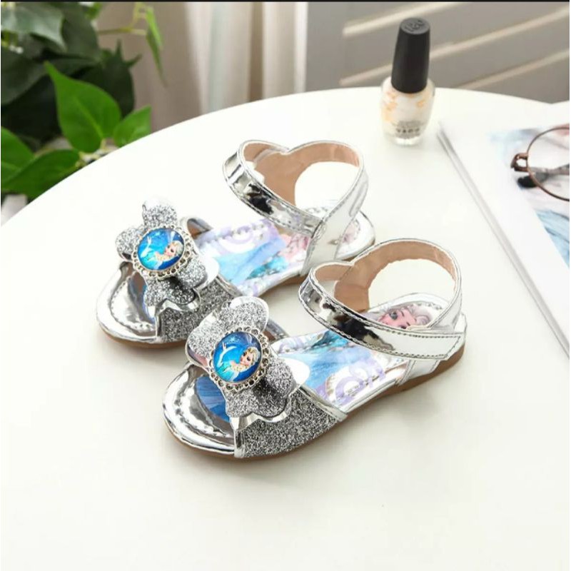 Giày Sandal Dép Xăng đan công chúa Elsa cho bé gái lấp lánh da mềm mại