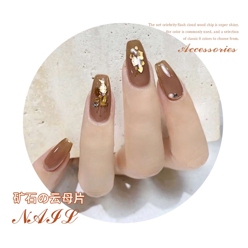 Miếng Dán Trang Trí Móng Tay Nghệ Thuật Bằng Kim Loại Đồng Siêu Mỏng Sáng Cao Màu Vàng Đồng