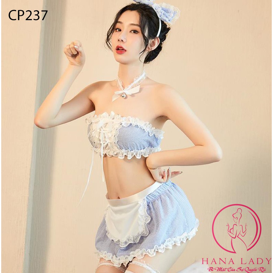 Cosplay hầu gái croptop, đồ ngủ costume sexy quyến rũ gợi cảm CP237
