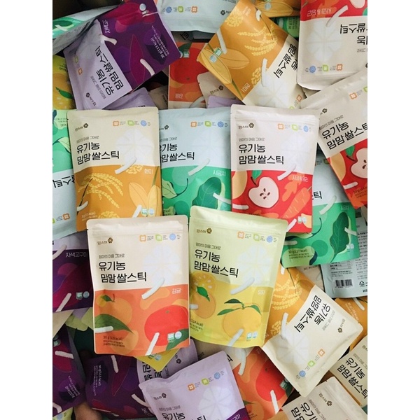 (Mẫu Mới) Bánh gạo hữu cơ Hàn MOMSMI cho bé ăn dặm từ 6m