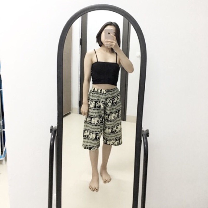 Quần lanh ngố ống xuông cho nữ