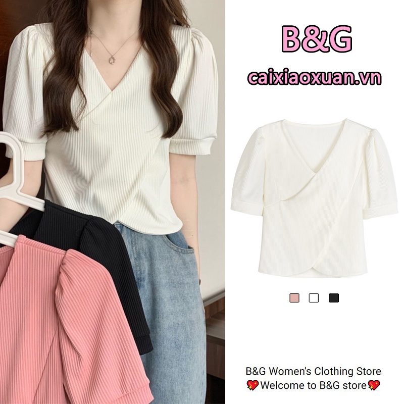 Áo thun ngắn tay cổ chữ V thời trang mùa hè cho nữ JL-TX-120