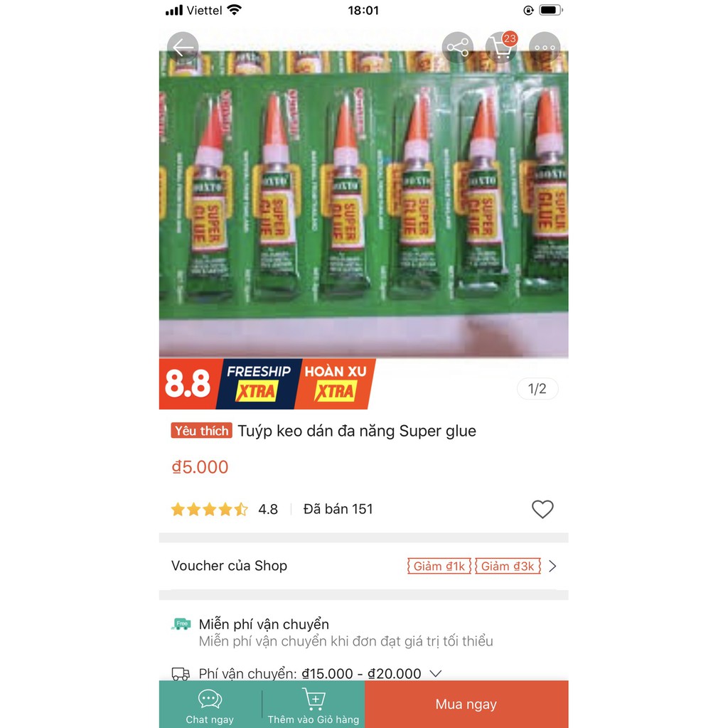 Keo dán đa năng, dán đồ da, nhựa, gỗ... chuyên dụng Super glue cực tiện lợi