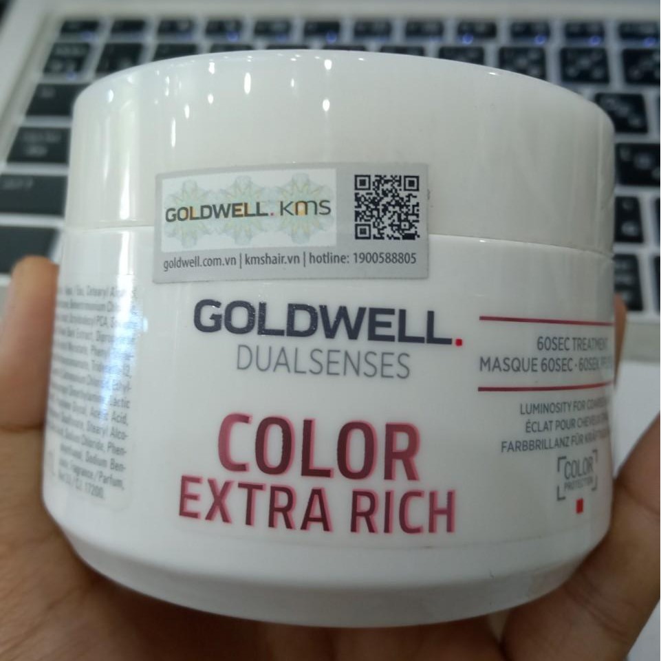 (Chính Hãng) Hấp dầu Goldwell 60s dưỡng màu tóc nhuộm Color Extra Rich Treatment 200ml