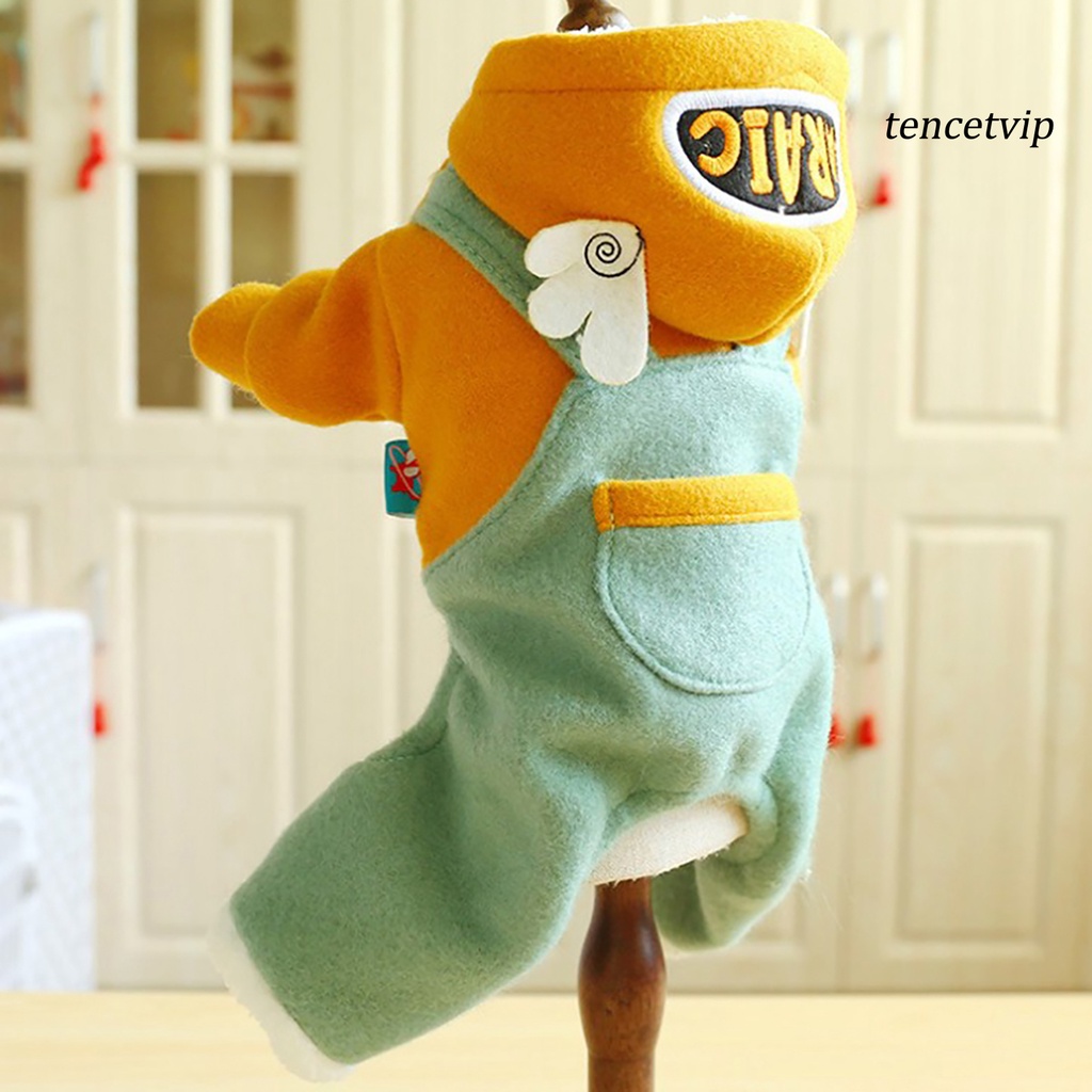 Áo liền quần mùa đông bằng vải cotton polyester hình gấu sư tử hoạt hình dễ thương cho cún cưng