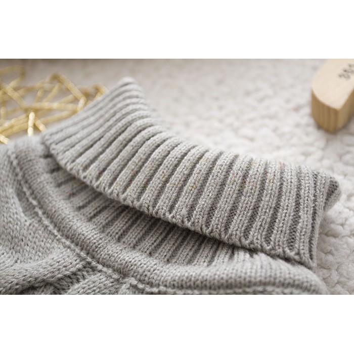 Áo sweater Dệt Kim Cổ Lọ Màu Trơn Thời Trang Mùa Đông Cho Bé
