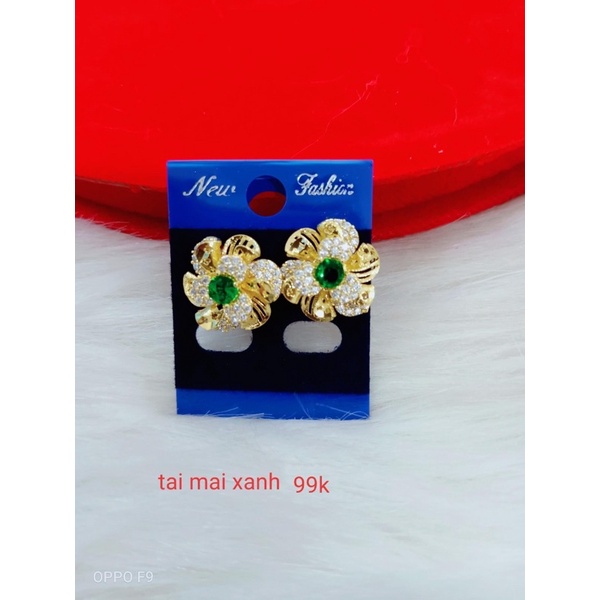 bông tai nữ mạ vàng,bông tai hoa mai sát tai