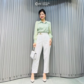 Sơ mi phối cổ tay bồng CChat Clothes