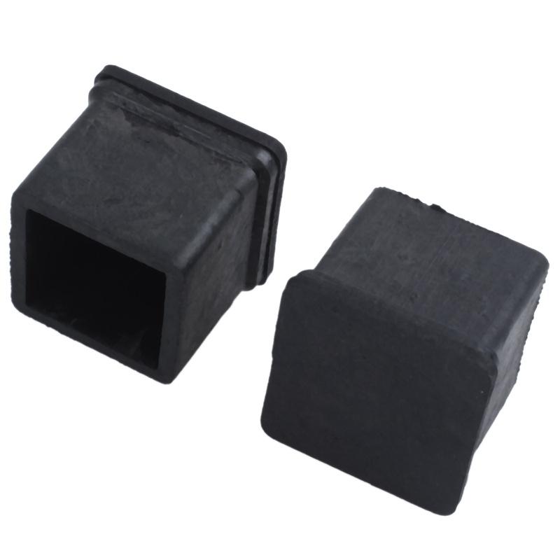 Set 4 miếng lót chân bàn / ghế bằng cao su hình vuông 20mm x 20mm màu đen