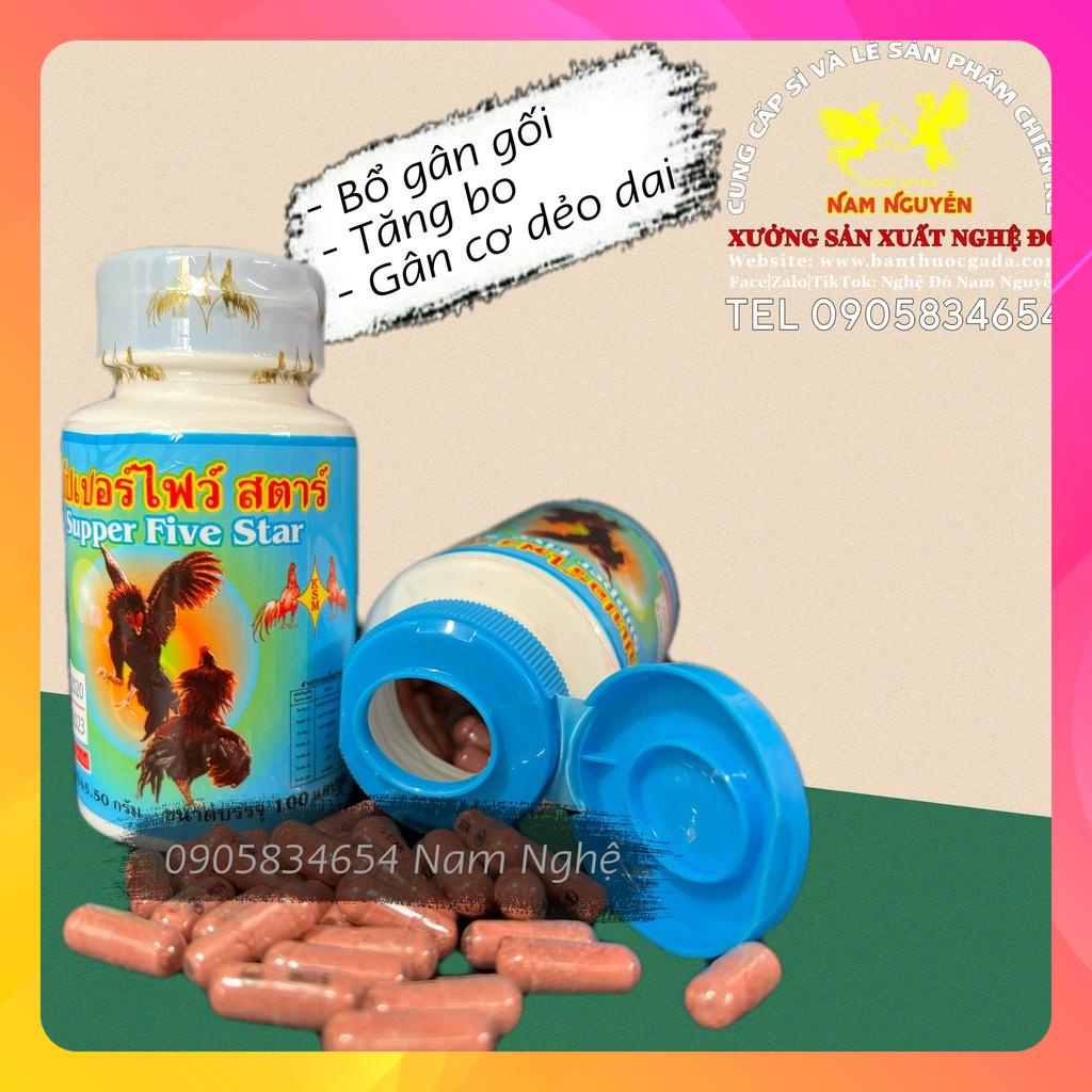 SUPER FIVE STAR HỦ 100 VIÊN Bổ gân, cứng xương xanh cho gà đá