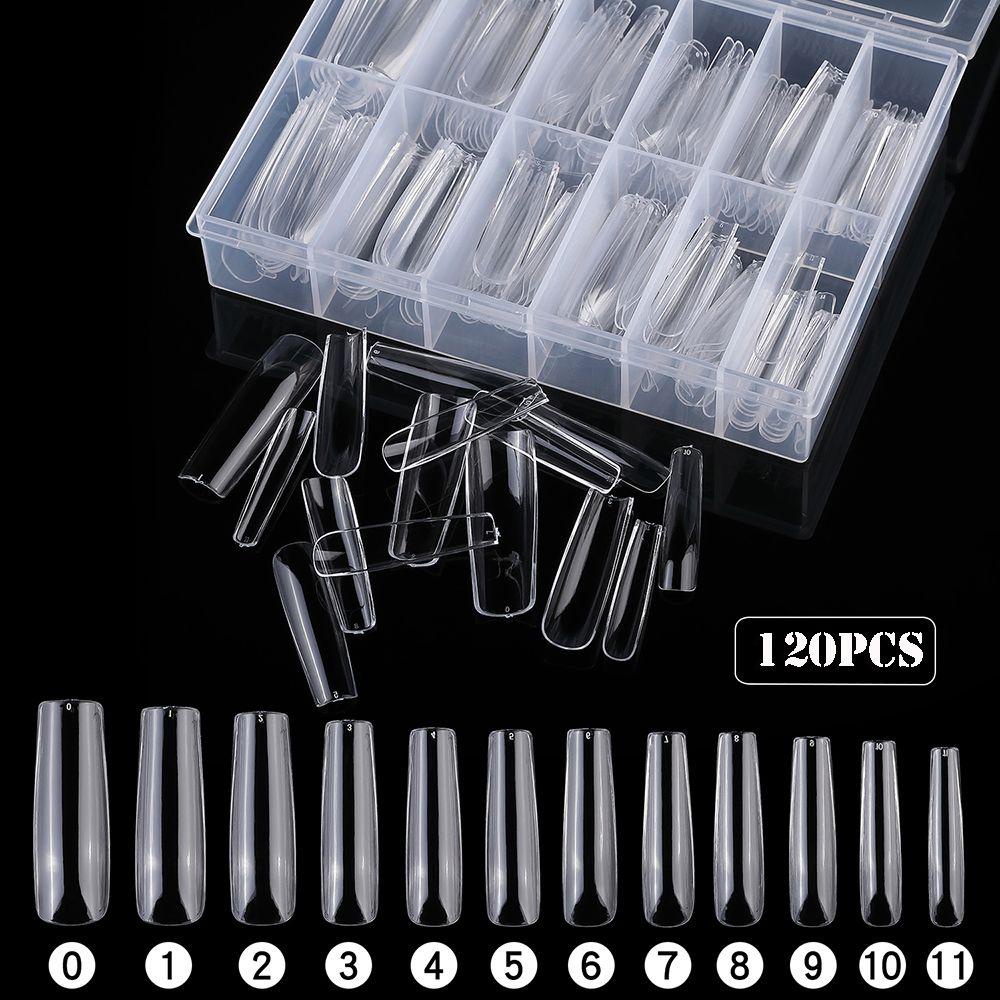 Hộp 120 Móng Tay Giả Hình Vuông Bằng Nhựa ABS Ốp
