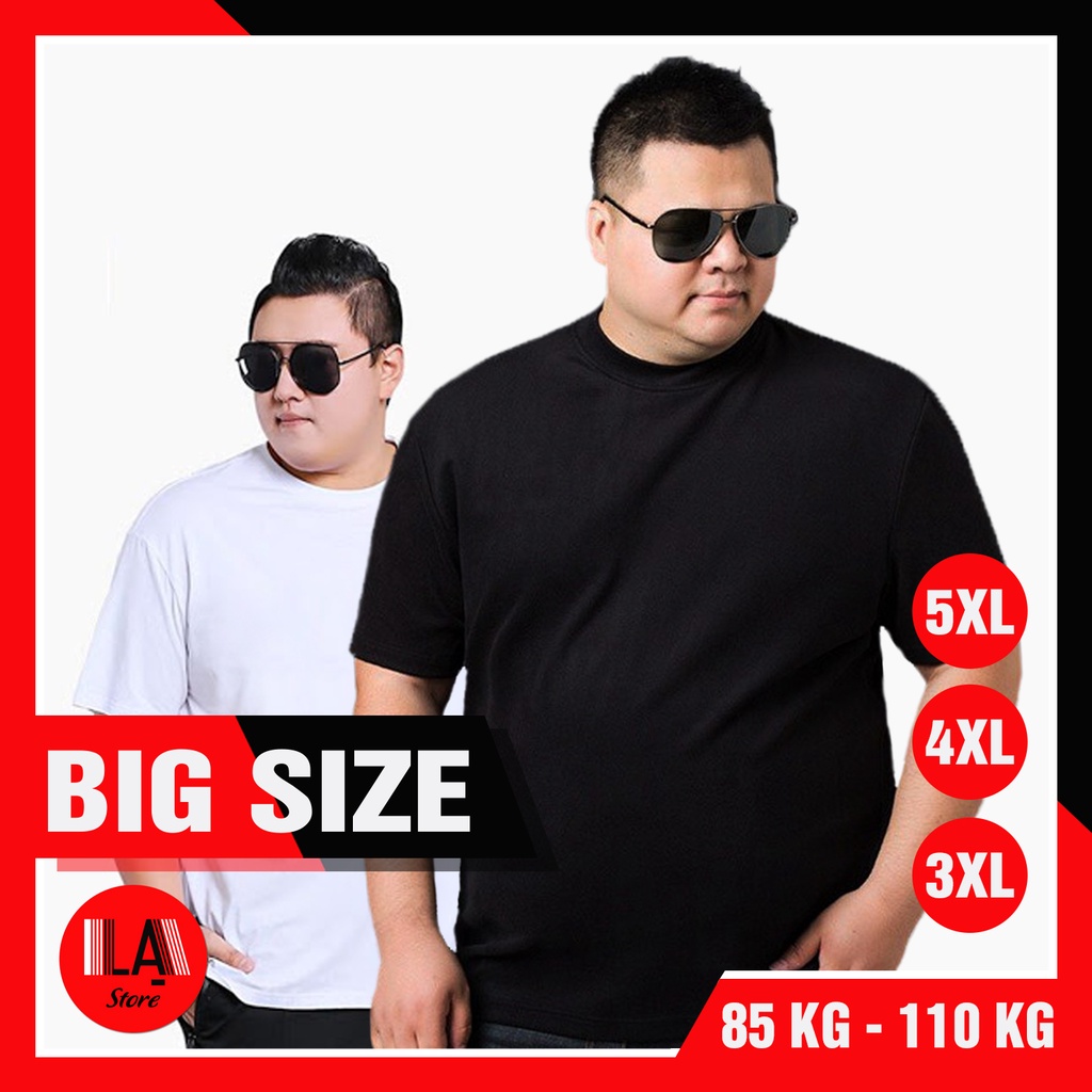 Áo Thun Trơn Form Rộng Chất Thoáng Mát Big Size OverSize Unisex Trắng Đen 3XL, 4XL, 5XL - LẠ STORE