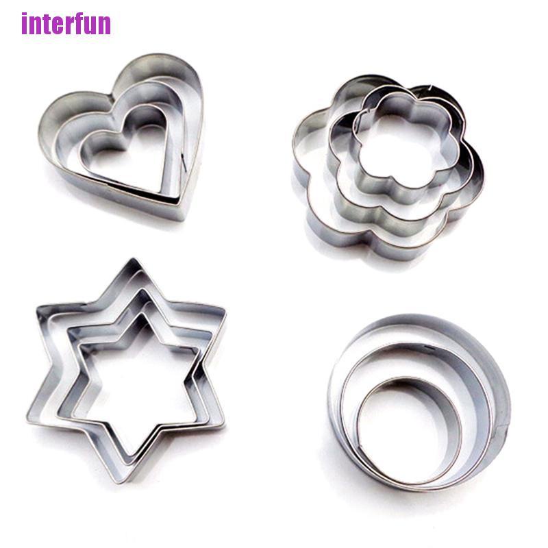 1 Bộ 12 Bánh Quy Bằng Thép Không Gỉ