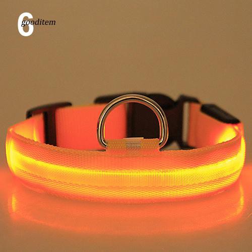 Vòng cổ nylon gắn đèn LED phát sáng cho thú cưng