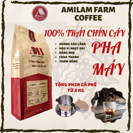 Cà phê ROBUSTA nguyên chất 100% hậu vị ngọt thơm quyến rũ gói 500g Pha Máy - Cold Brew và Drip từ Amilam