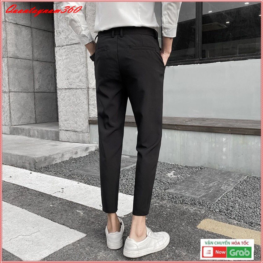Quần âu nam ống côn vải lụa, quần nam đẹp vải lụa thái chống nhăn Hàn Quốc dáng ôm body | BigBuy360 - bigbuy360.vn