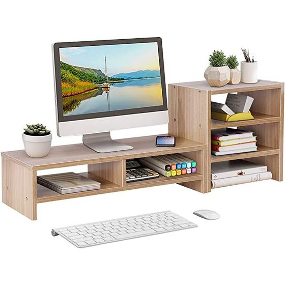 COMBO GIÁ SÁCH-KỆ LAPTOP-KỆ MÀN HÌNH VI TÍNH GỖ THÔNG NHẬP KHẨU
