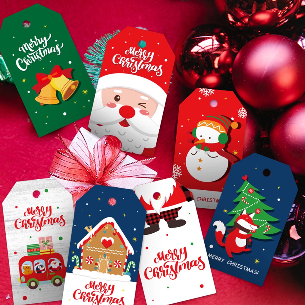 1 Bộ Thẻ Giấy Họa Tiết Giáng Sinh Màu Sắc Tươi Sáng Mượt Mà Bắt Mắt DIY Treo Trang Trí Nhà Cửa
