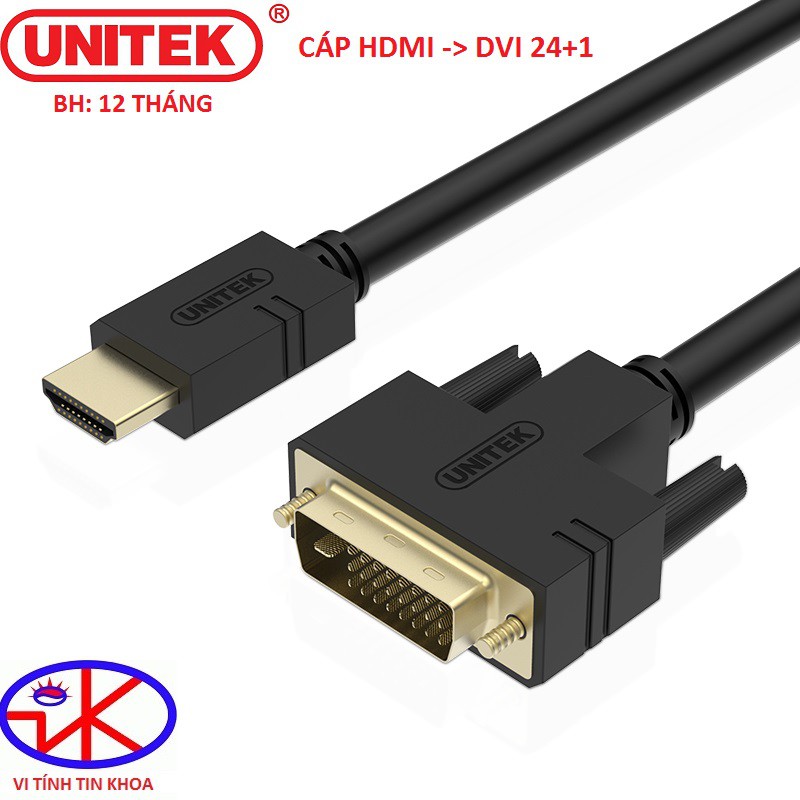 CÁP HDMI TO DVI 24+1 UNITEK DÀI 1,5M,5M (YC217A,YC220A)