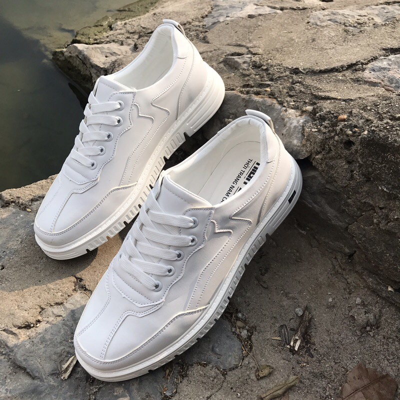 Giày Da Thể Thao Nam Màu Trắng Cao Cấp -  GD81