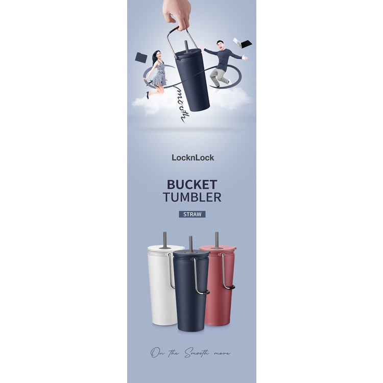 Ly giữ nhiệt LocknLock Bucket Tumbler LHC4268 LHC4269 540ml - Hàng Chính Hãng, thép không gỉ quai xách tiện lợi - K-MALL