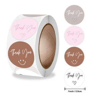 Cuộn 500 stick - sticker dán nhãn thank you dễ thương stick013