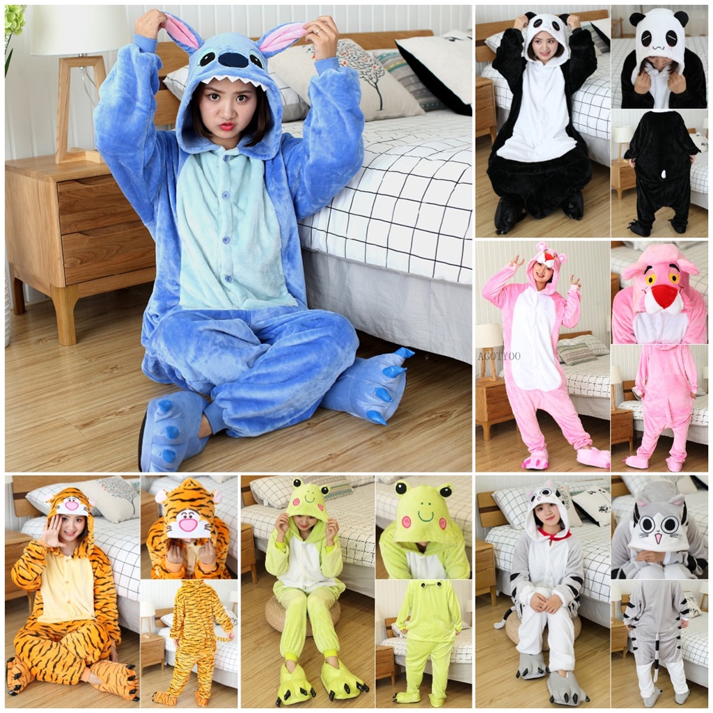 Bộ Đồ Ngủ Liền Thân Hóa Trang Nhân Vật Hoạt Hình Stitch / Ngựa Vằn / Ngựa Vằn Kigurumi Kigurumi