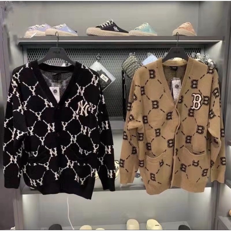Áo khoác cadigan dệt kim MLB