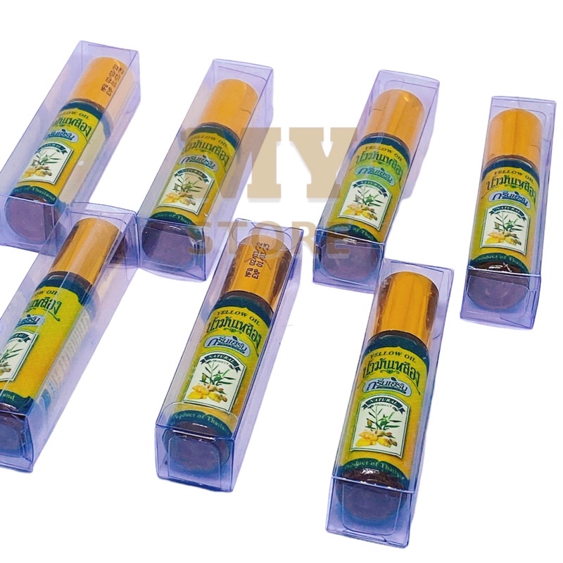 (Chính Hãng) Dầu Lăn Gừng Green Herb Yellow Oil Thái Lan 8cc