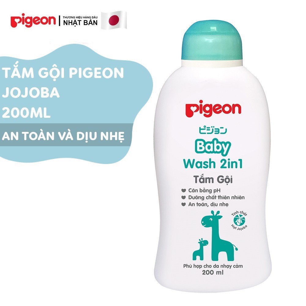 [Mã 267FMCGSALE giảm 8% đơn 500K] Sữa Tắm Gội Toàn Thân Cho Bé Pigeon 200ML - Sữa Tắm Gội Cho Bé