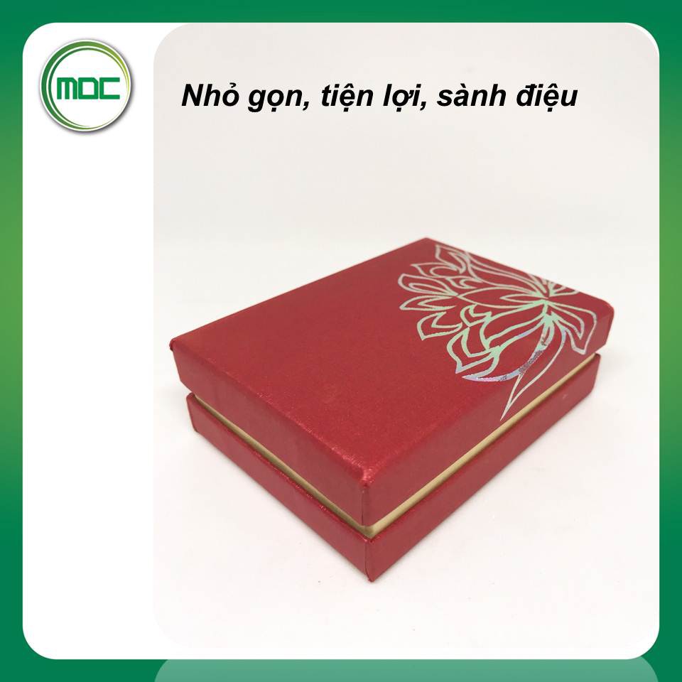 Hộp đựng vòng tay đựng chuỗi đá phong thủy size 9x6,5x3cm màu đỏ