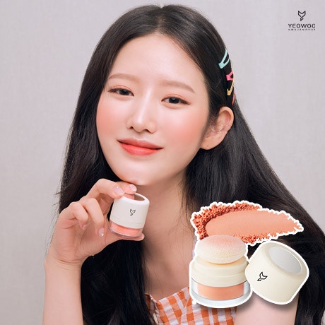 Phấn má hồng tán mút Yeowoo Hwajangdae Puff Filter Blusher 4g